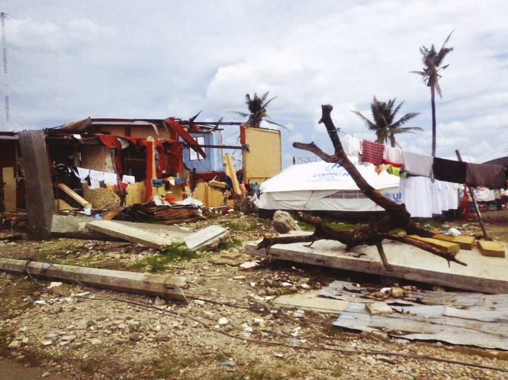 wrecked houses after the storm surge in tacloban city after typhoon yolanda