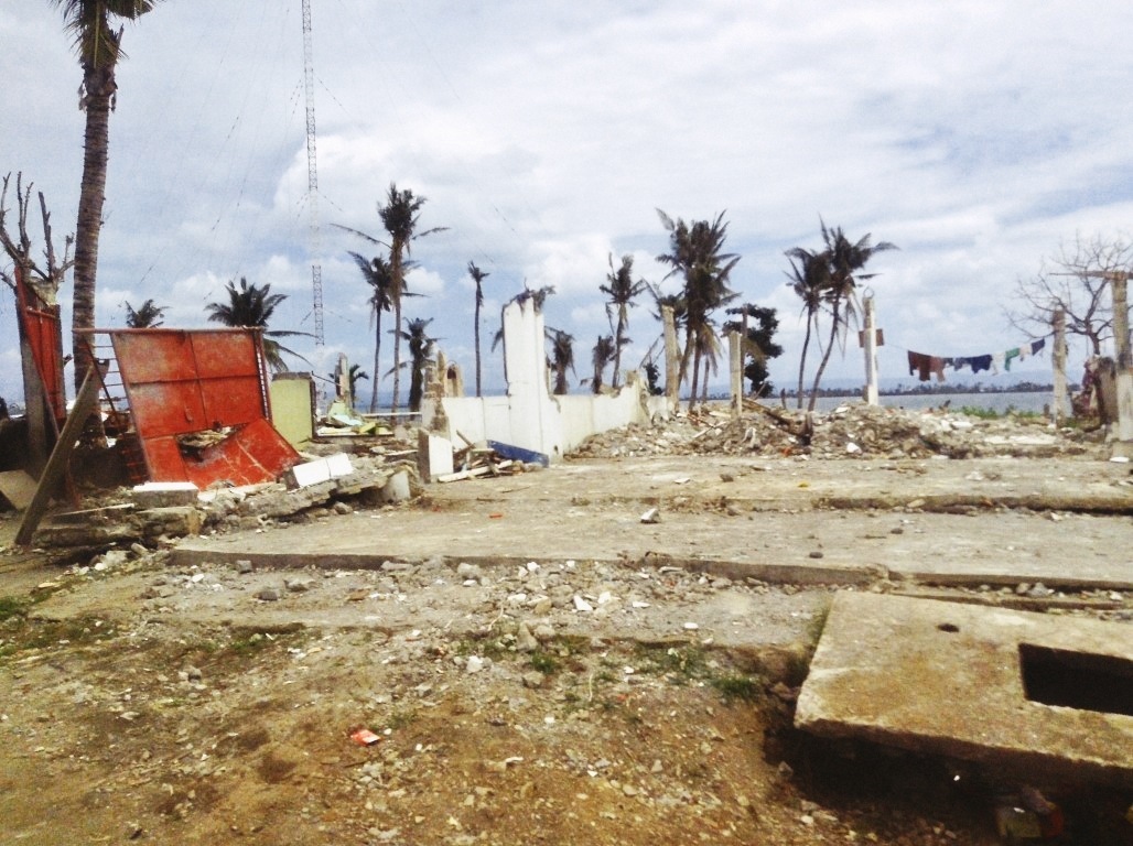destroyed radio station in magsaysay highway in tacloban city after typhoon yolanda