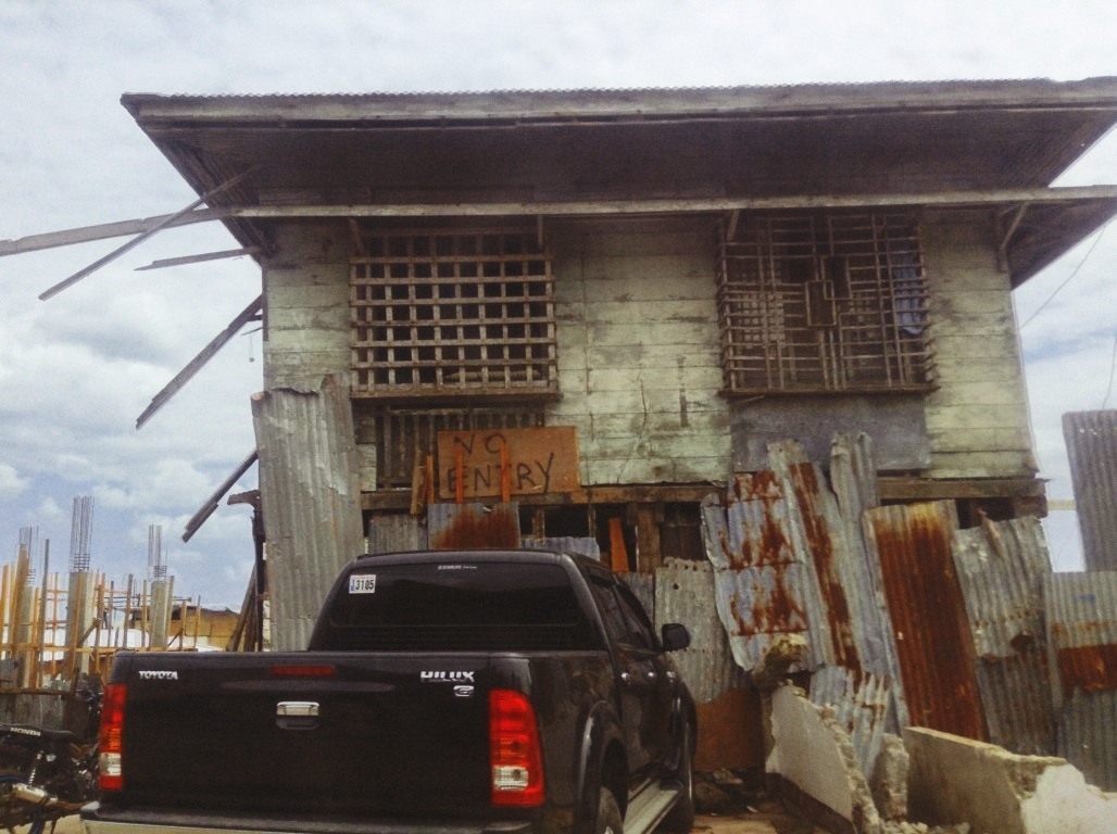 building that survived the storm surge in tacloban city after typhoon yolanda