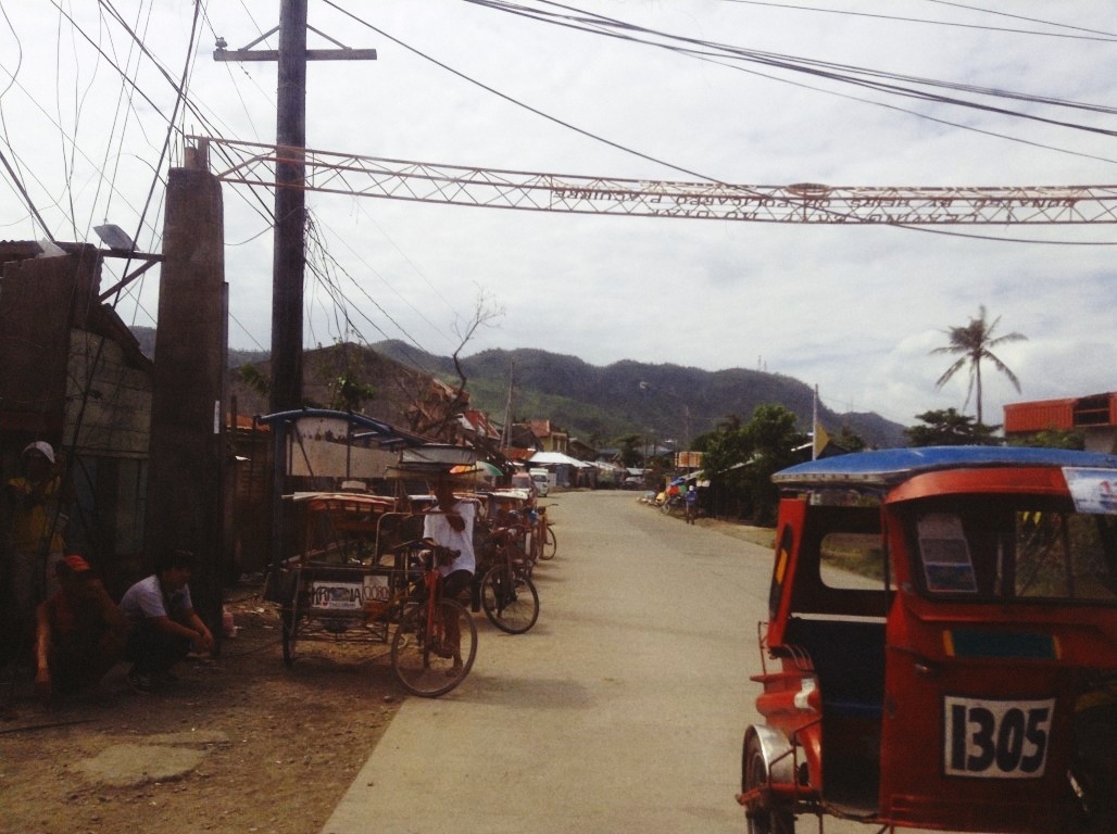 road in holy infant college after typhoon yolanda