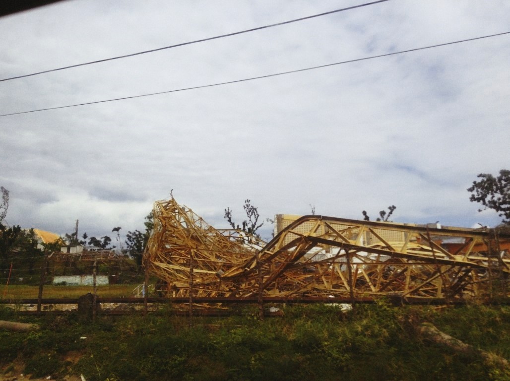 wreckage of Leyte Park Gym in Tacloban City after tyhoon yolanda aftermath