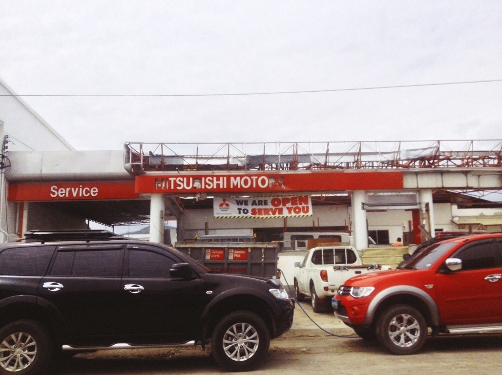 mitsubishi motors office in tacloban city after typhoon yolanda