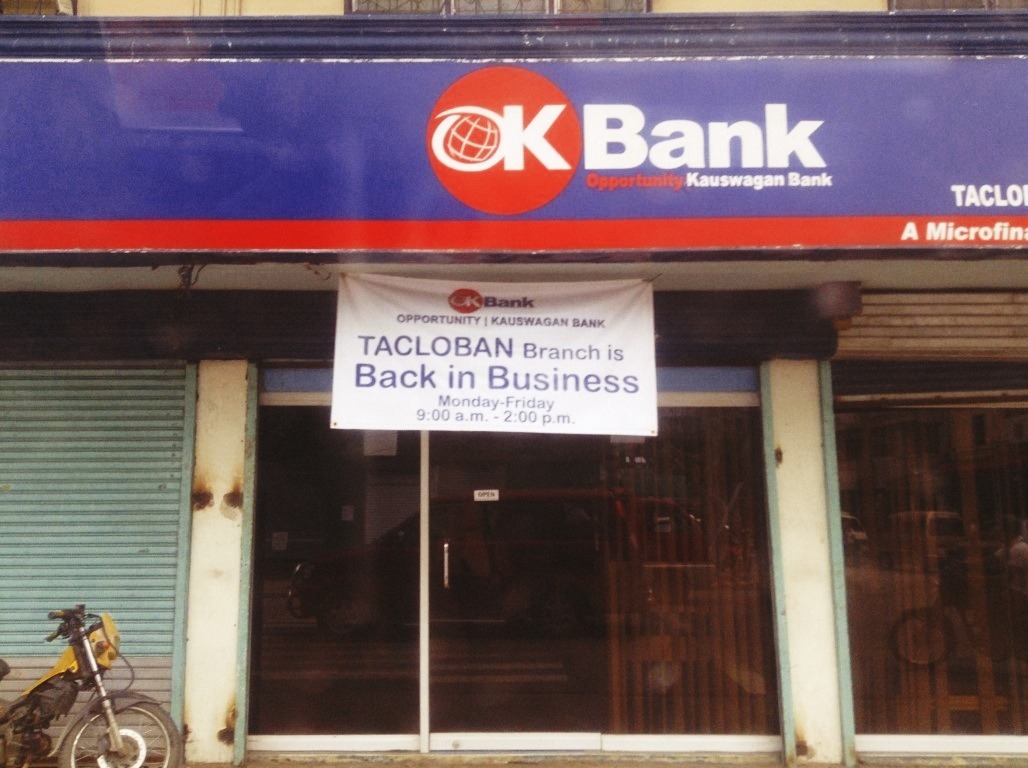 opportunity kauswagan bank in tacloban city reopens after typhoon yolanda
